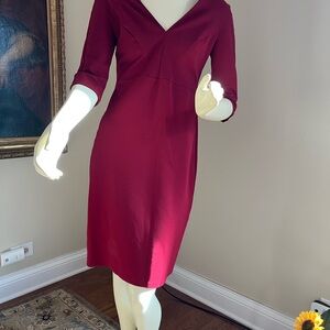 Zara Deep Red Long Sleeve Dress